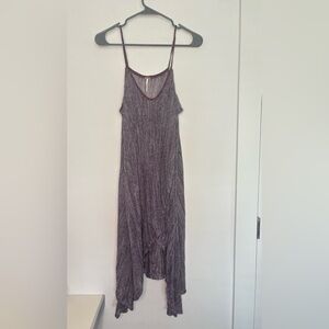 FREE PEOPLE PURPLE NET MATERIAL LAYERED WRAP DRESS SZ SMALL